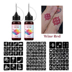Temporary Tattoo Ink Kit with Stencils for DIY Body Art