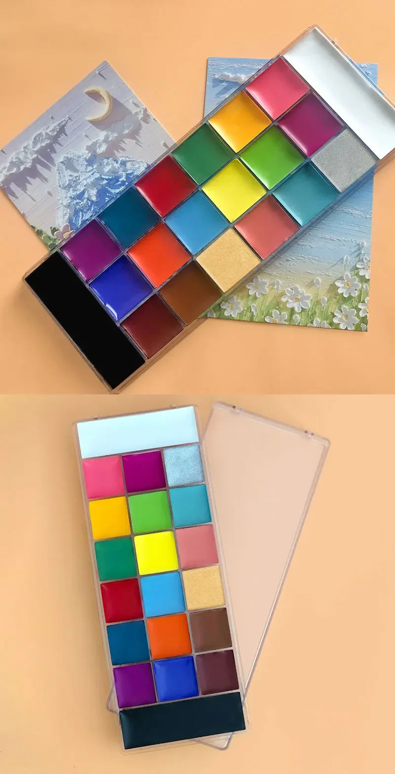 20-Color Professional Face and Body Paint Palette for Parties
