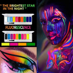 10-Color Neon UV Glow Face and Body Paint Palette