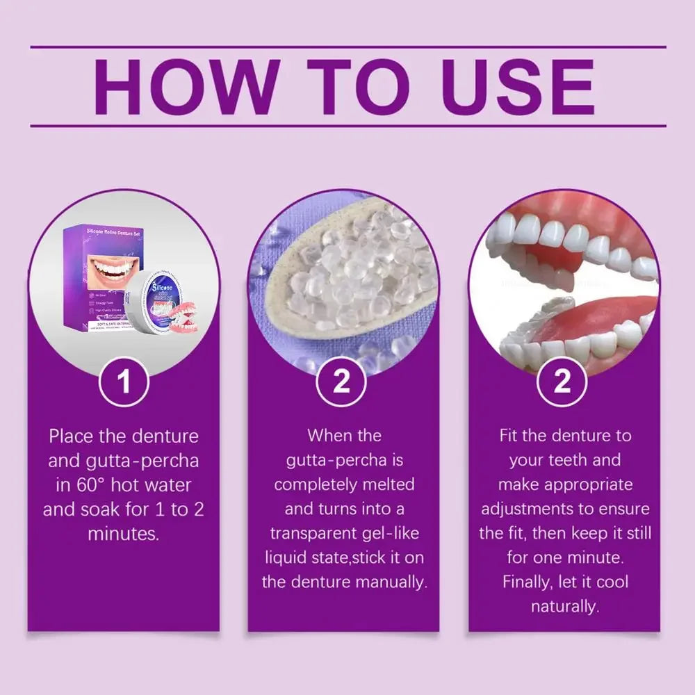 Temporary Silicone Denture Reliner and Smile Fitting Kit