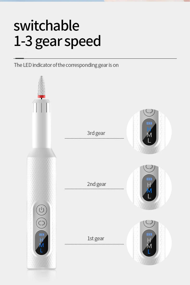 Cordless Electric Nail Drill for Manicure and Pedicure