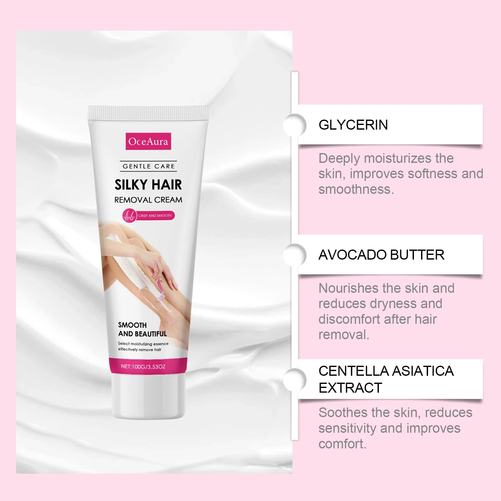 Painless Gentle Hair Removal Cream for Sensitive Skin - 10