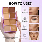 8-Color Professional Cream Concealer and Contour Palette
