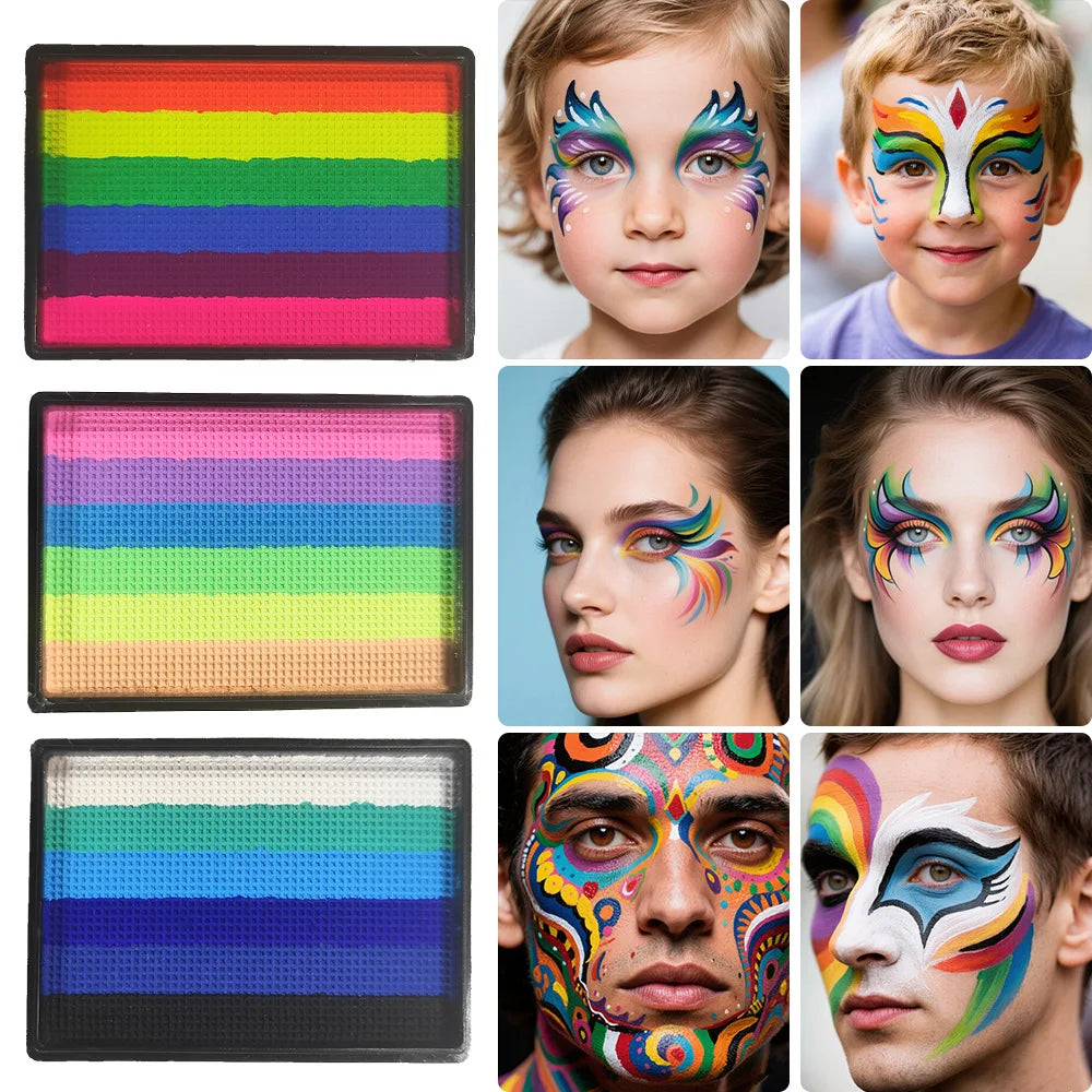 6-Color UV Glow Neon Face and Body Paint Palette
