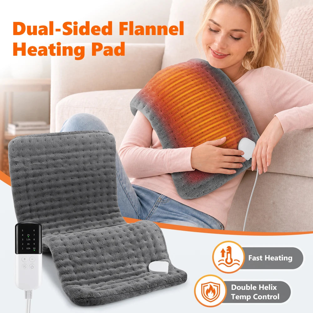 Electric Flannel Heating Pad for Pain Relief and Muscle Relaxation - 1