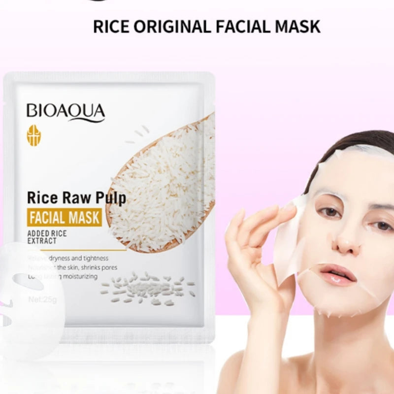 Hydrating Rice Extract Facial Sheet Mask for Glowing Skin