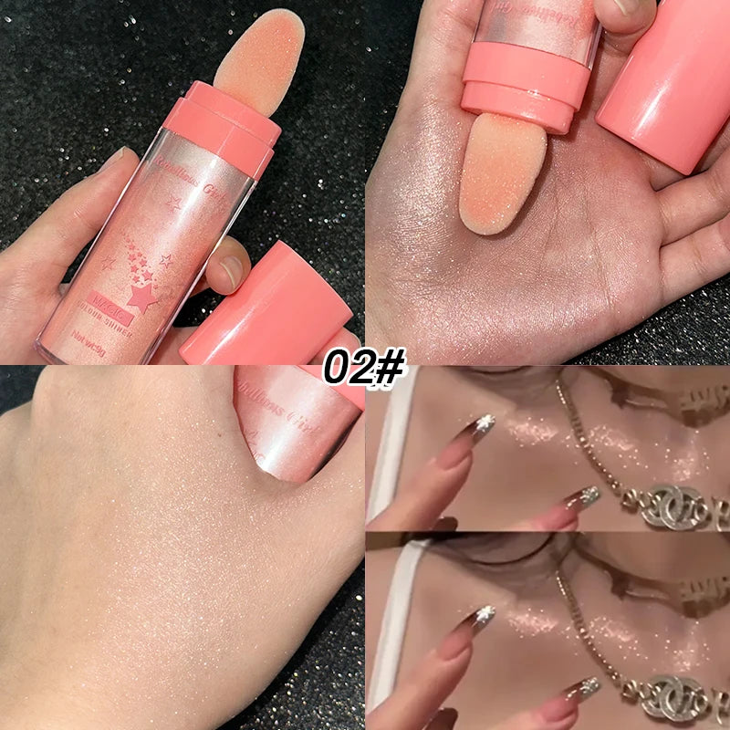 Shimmering Face and Body Highlighter Patting Powder