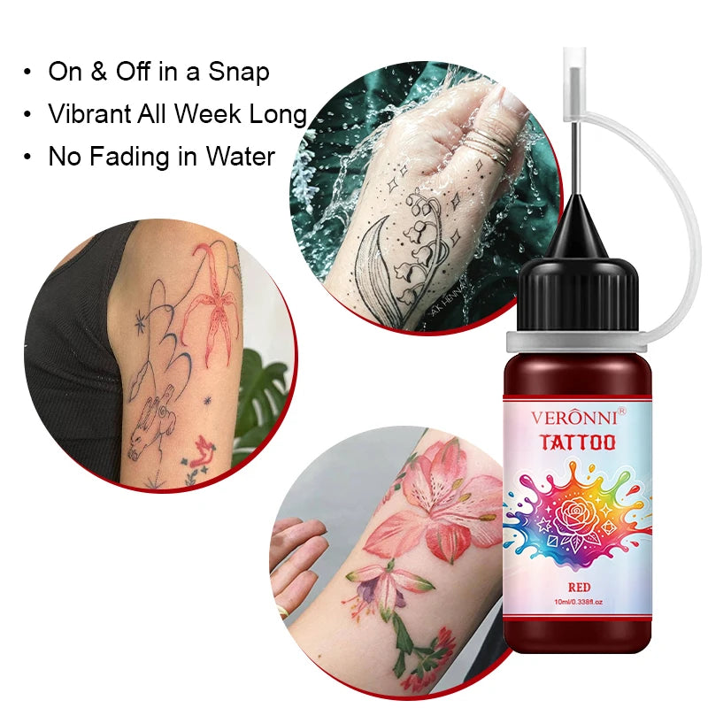 Long-Lasting Temporary Black Henna Tattoo Gel for Body Art