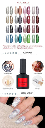 Reflective Glitter UV Gel Nail Polish for Manicure