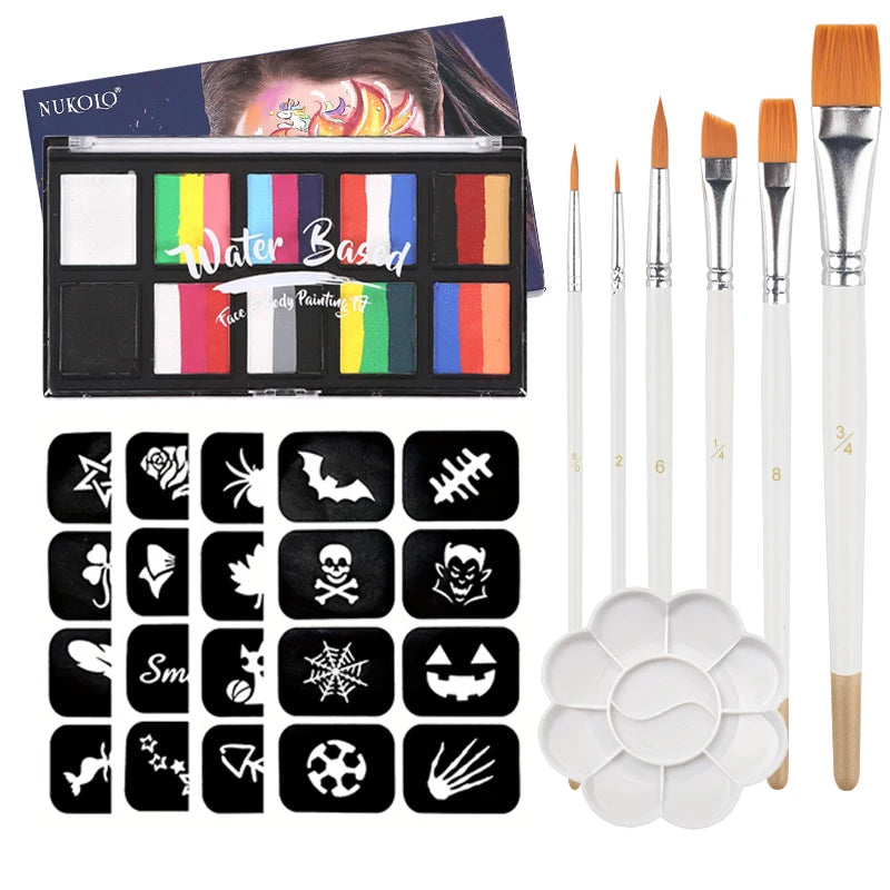 24-Color Professional Face and Body Paint Kit for Parties