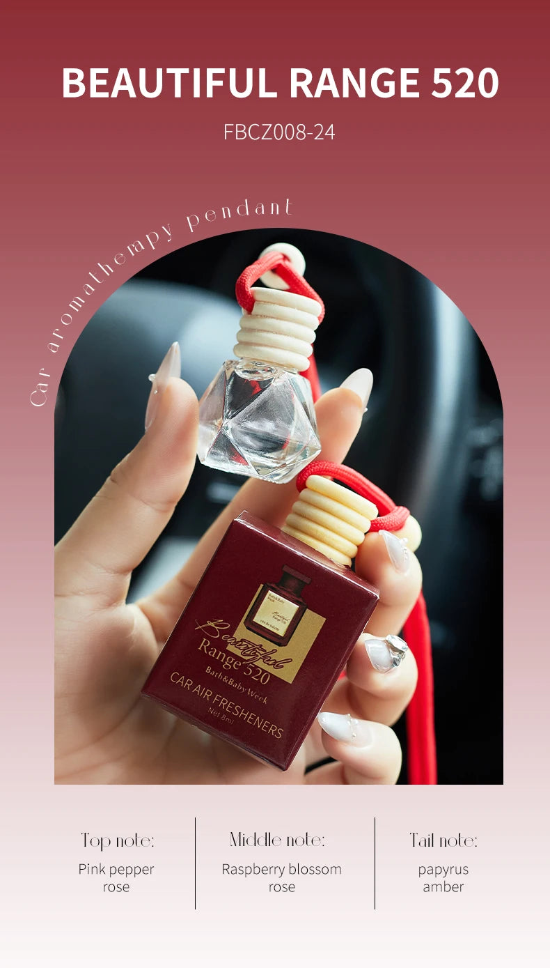 Hanging Glass Car Air Freshener Perfume Bottle