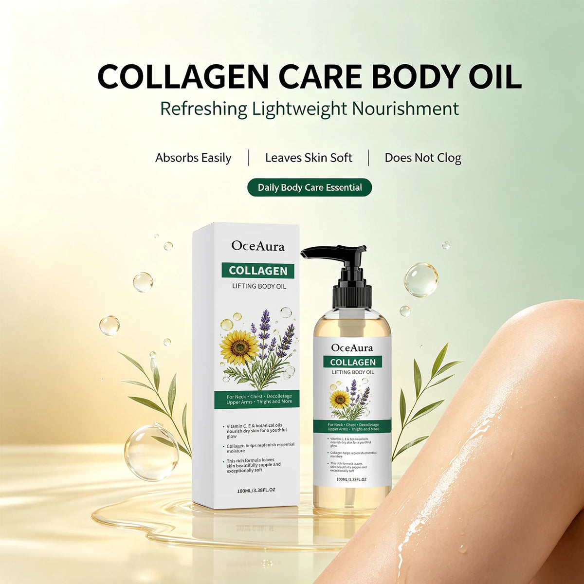 Collagen Nourishing Body Oil for Smooth Hydrated Skin