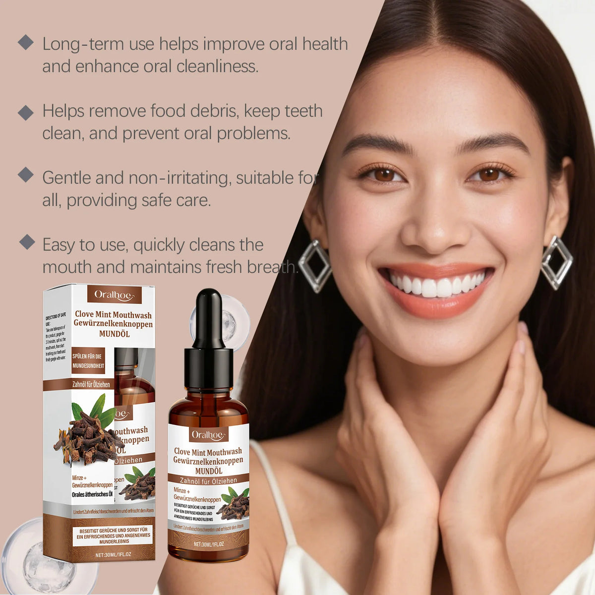 Clove Mint Mouthwash for Fresh Breath and Oral Care