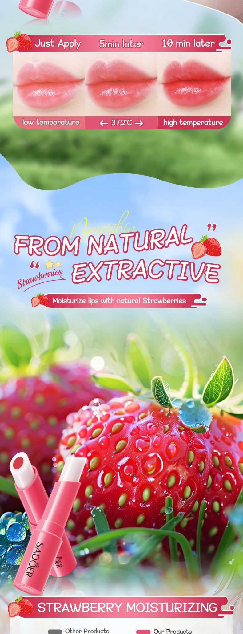 Color-Changing Fruit Moisturizing Lip Balm - 11