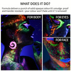 10-Color Neon UV Glow Face and Body Paint Palette
