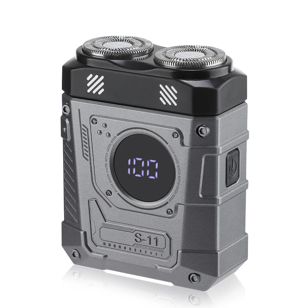 Portable Mini Electric Shaver with Digital Battery Display