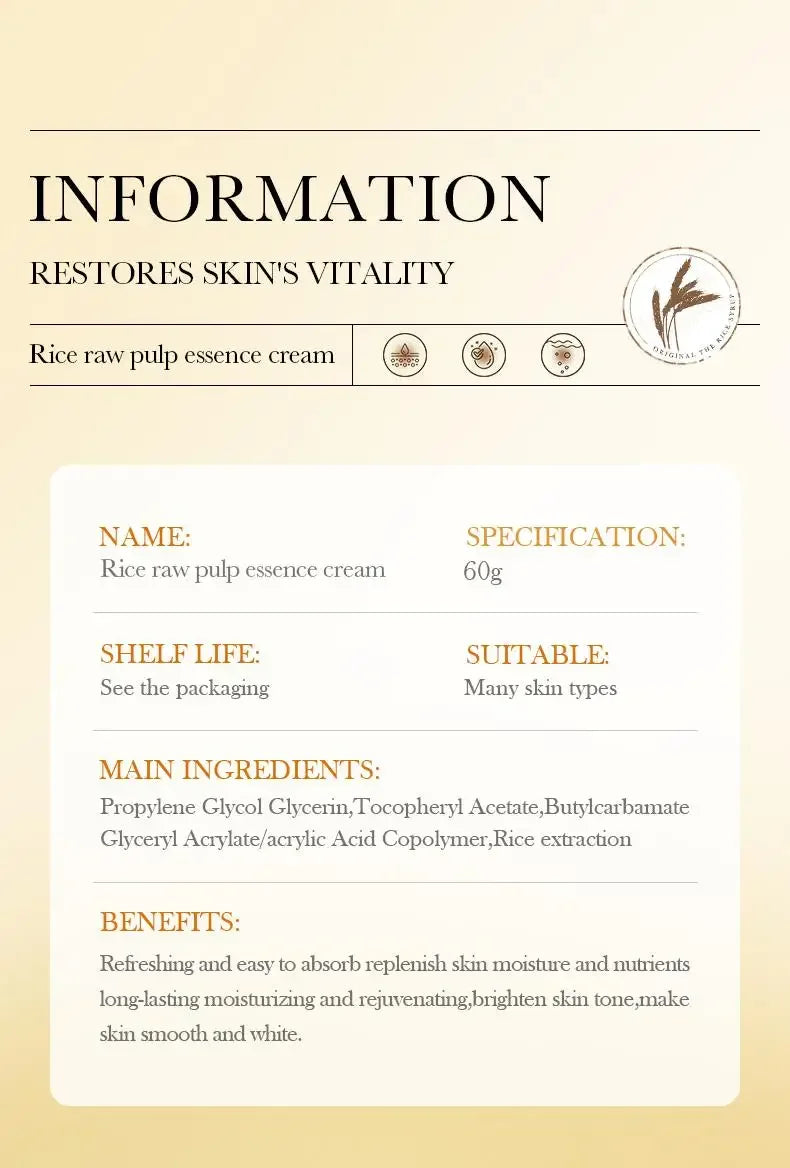 Hydrating Rice Extract Facial Cream for Radiant Skin