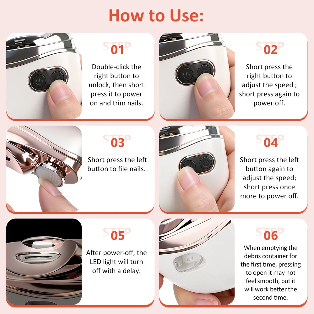 Automatic Electric Nail Trimmer with LED Light