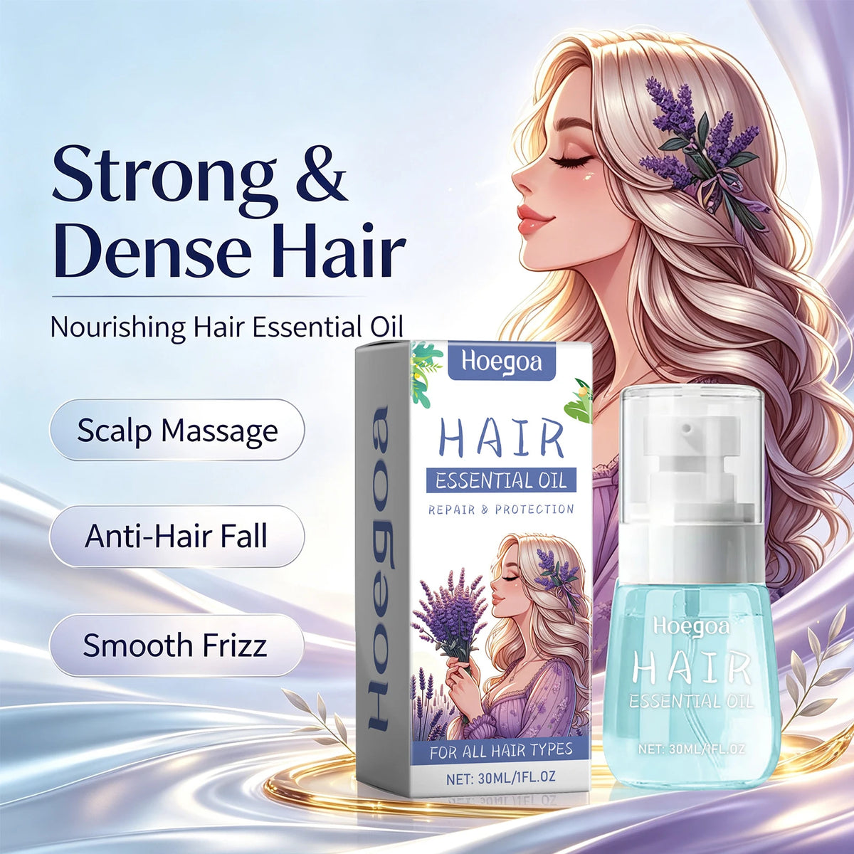 Lavender Hair Repair and Frizz Control Oil