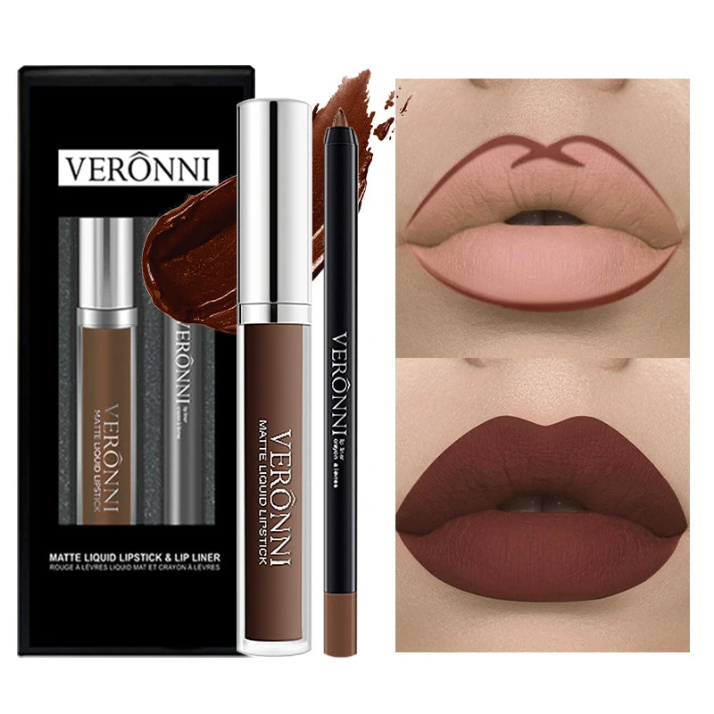 3-Piece Waterproof Matte Lip Makeup Set