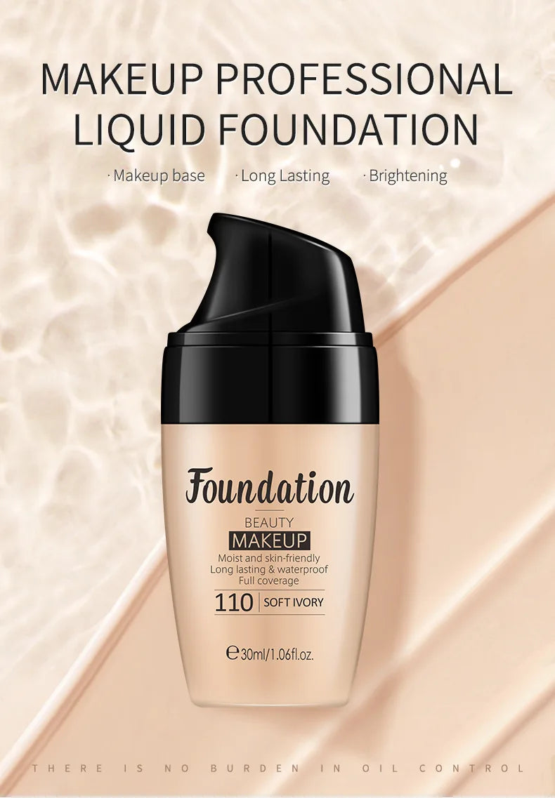 3-Tone Moisturizing Full Coverage Liquid Concealer Foundation - 8
