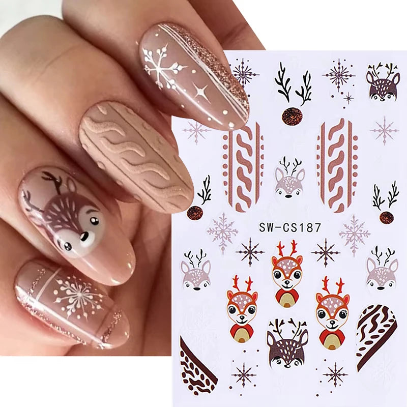 Festive Christmas Holiday Nail Art Decals