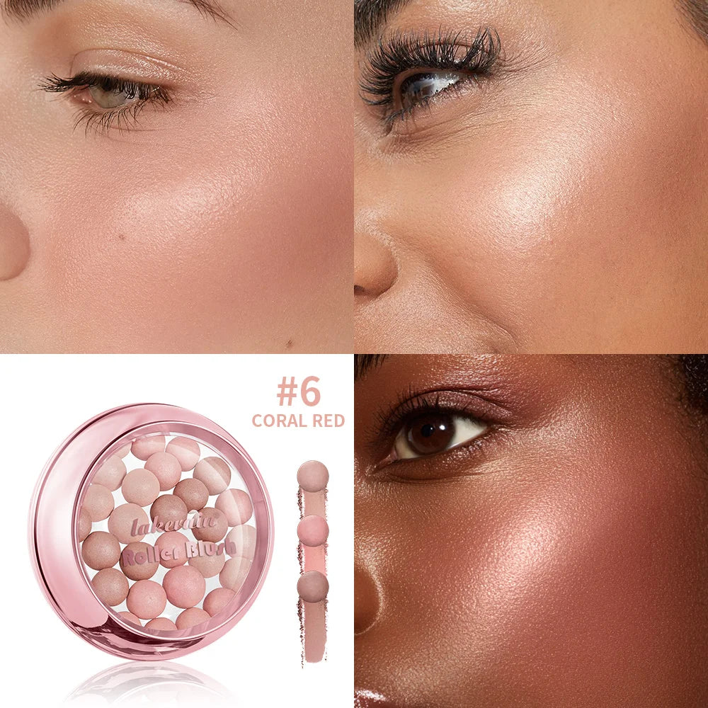 Shimmering Spherical Blush Powder Beads