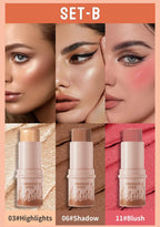 3-Piece Face Contouring and Highlighting Makeup Set