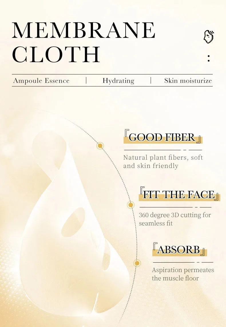 24K Gold Hydrating Ampoule Facial Sheet Mask Set - 12