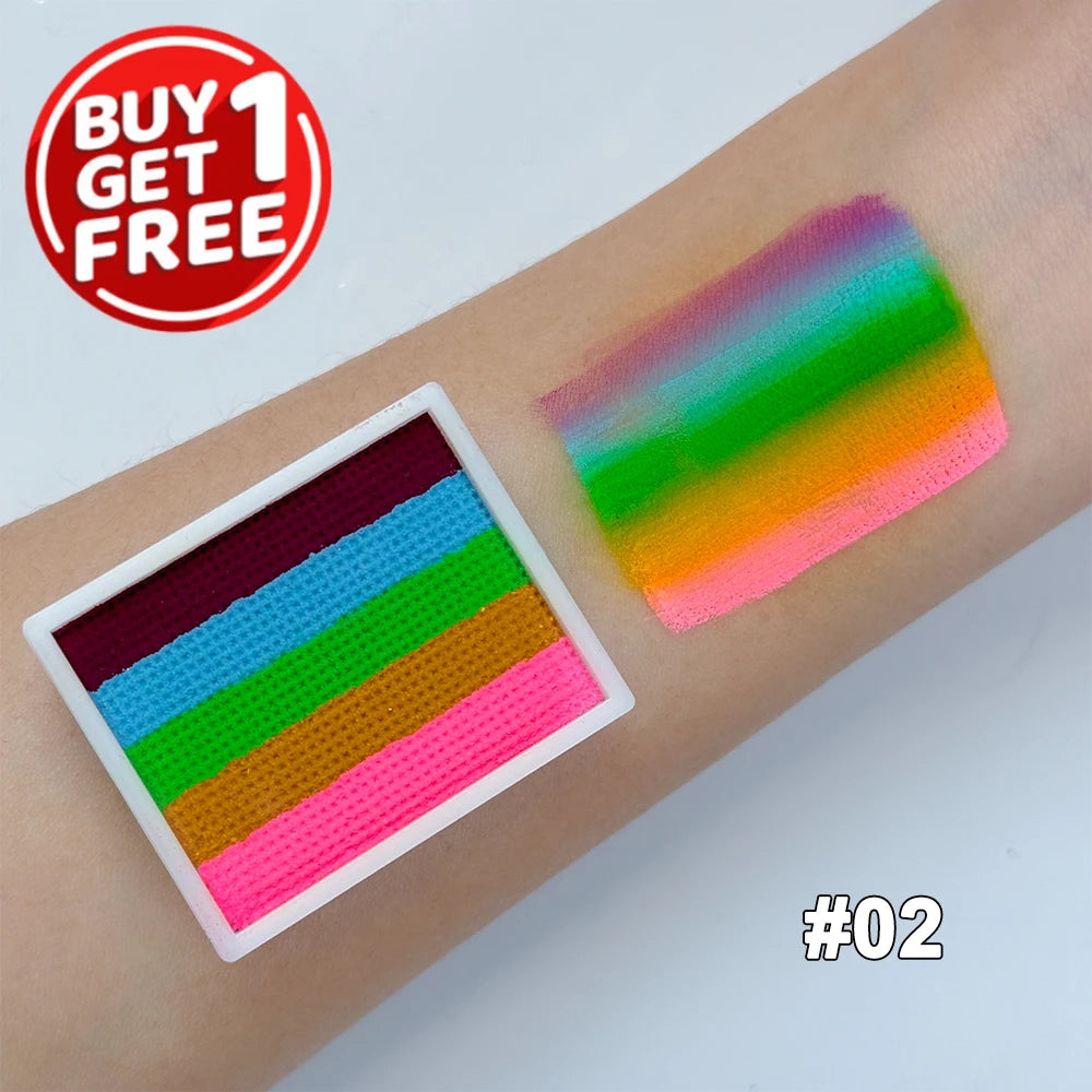 UV Glow-in-the-Dark Rainbow Face and Body Paint Set