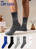 Creative Teddy Bear Embroidered Crew Socks