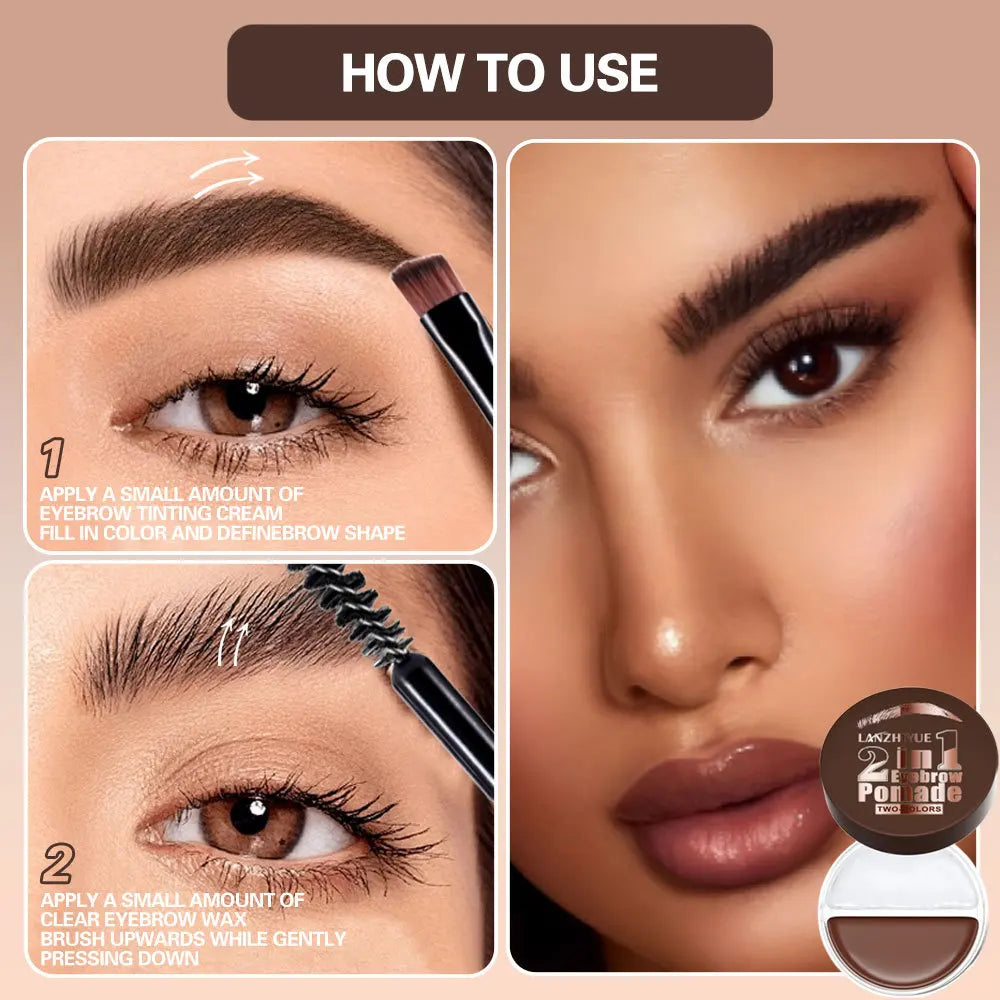 Waterproof 2-in-1 Dual Color Eyebrow Enhancer Gel