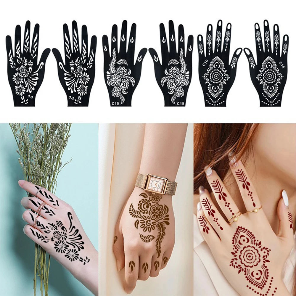 Temporary Tattoo Ink and Stencil Kit for Body Art