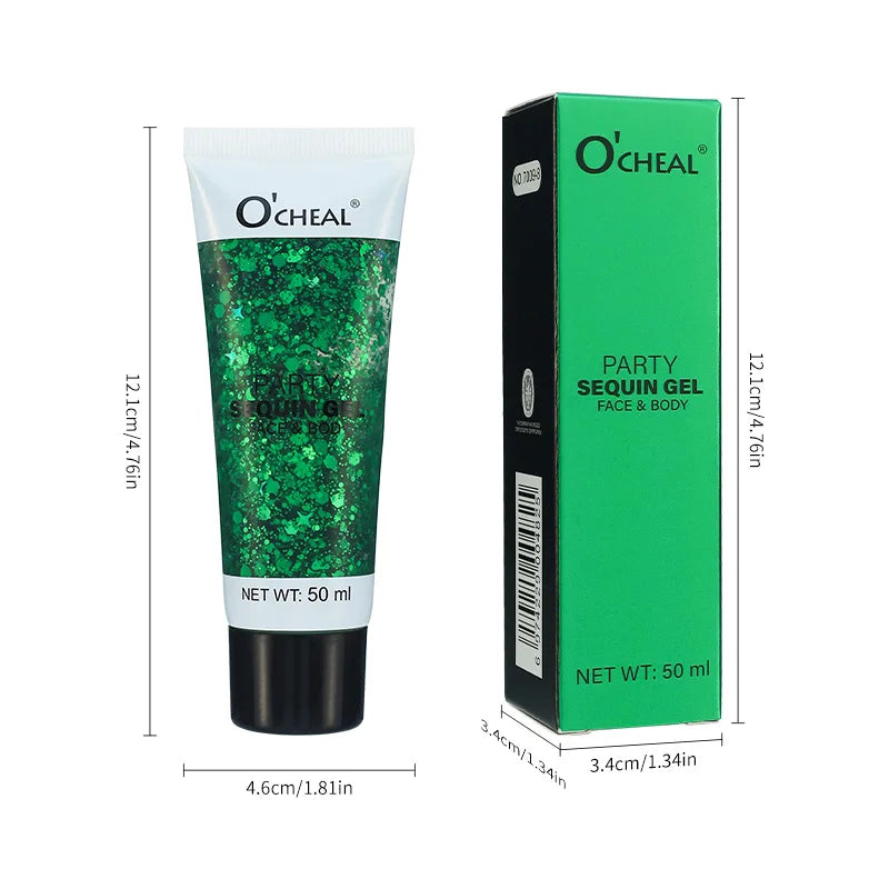 Waterproof Face and Body Glitter Sequin Gel