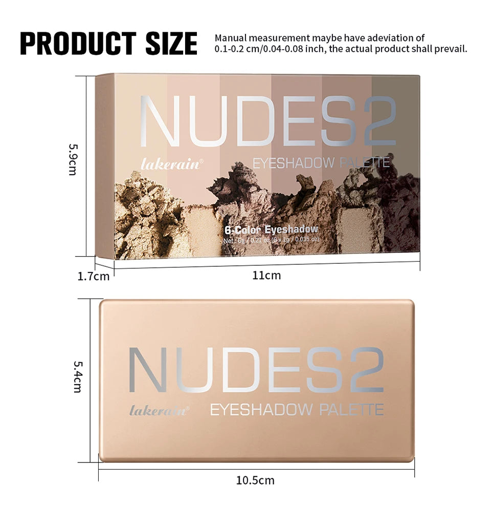 6-Color Matte Neutral Eyeshadow Palette with Brush Set