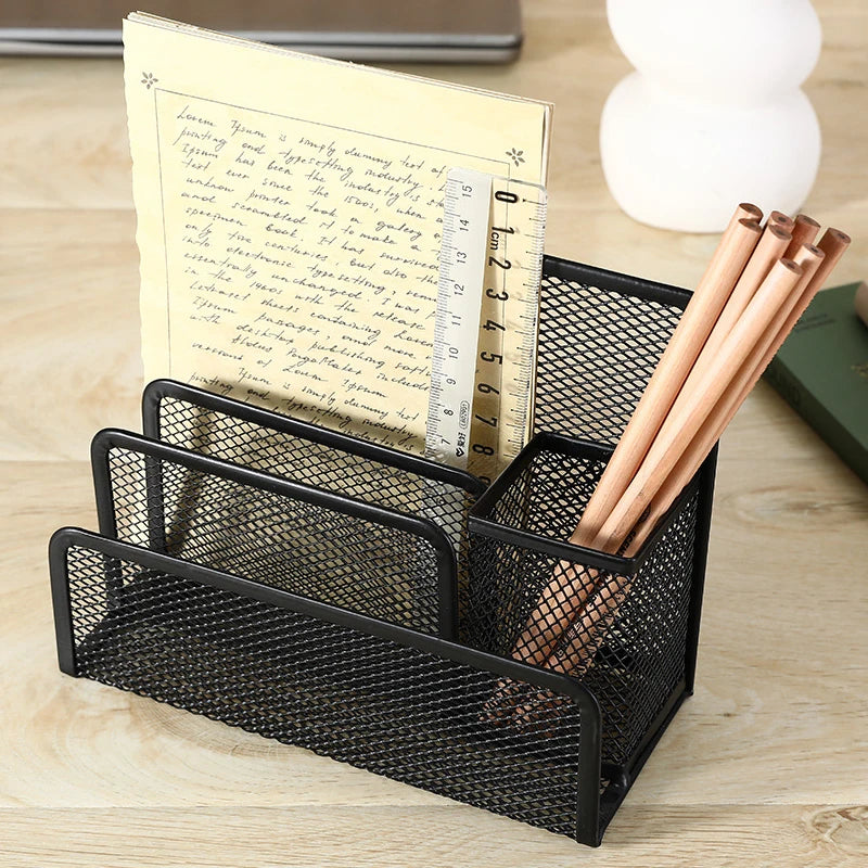 3-Tier Metal Mesh Desktop Document and Stationery Organizer