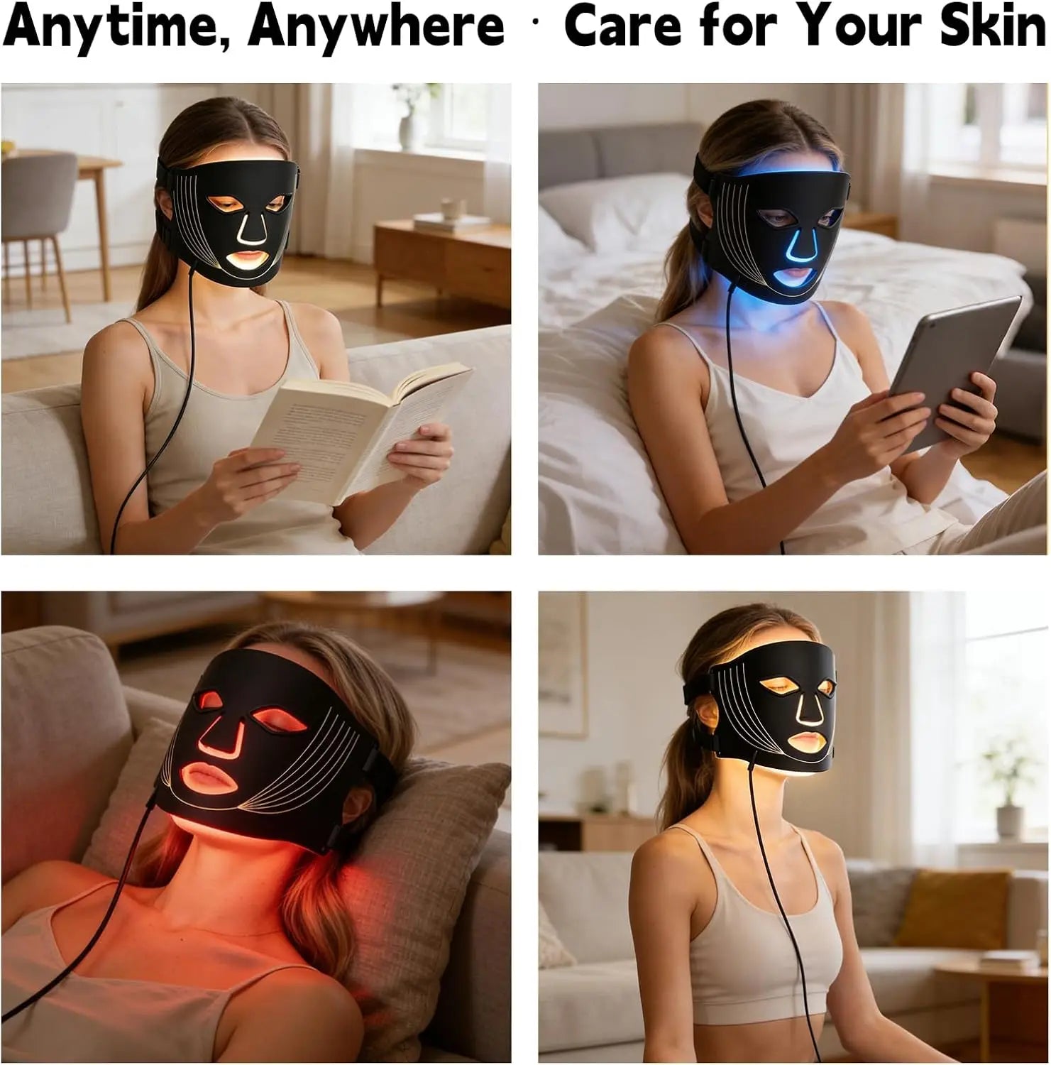 7-Color LED Light Therapy Face Mask for Skin Rejuvenation - 6