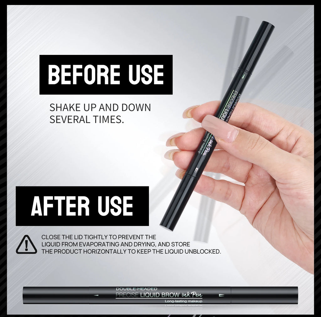 Double-Ended Waterproof Liquid Eyebrow Pen