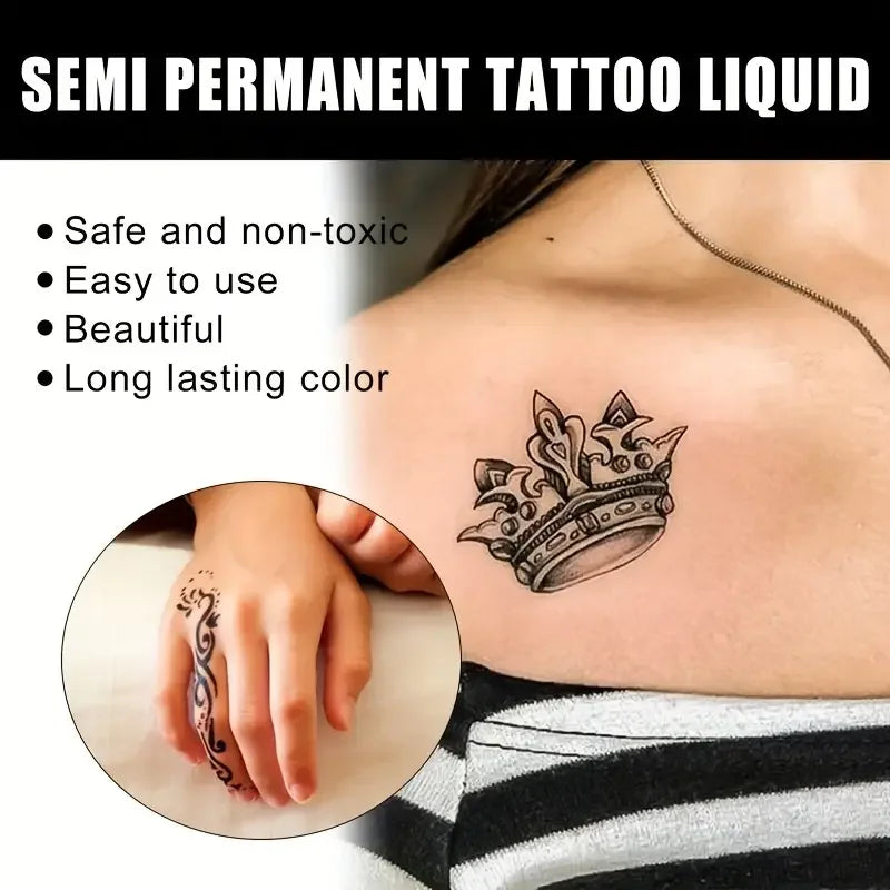 Long-Lasting Temporary Tattoo Ink Kit with Stencils