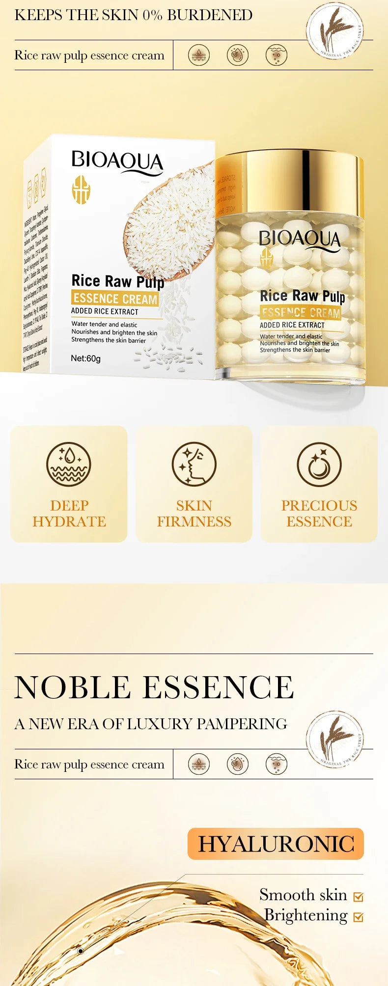 Hydrating Rice Extract Facial Cream for Radiant Skin