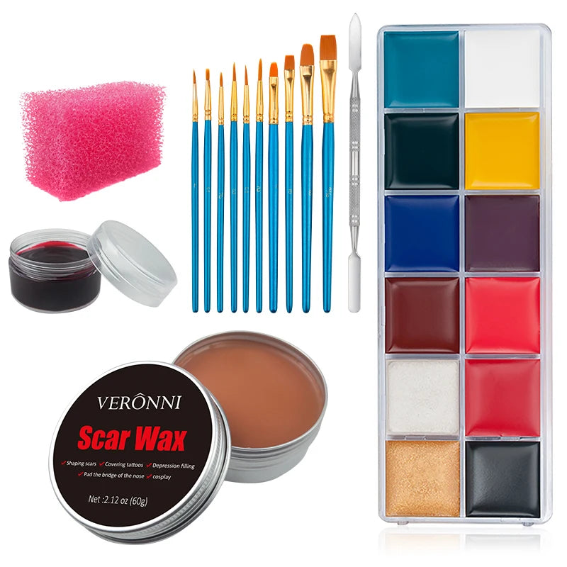 Professional Special Effects Makeup Kit for Halloween and Cosplay