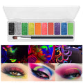 10-Color Neon UV Glow-in-the-Dark Face and Eye Makeup Palette