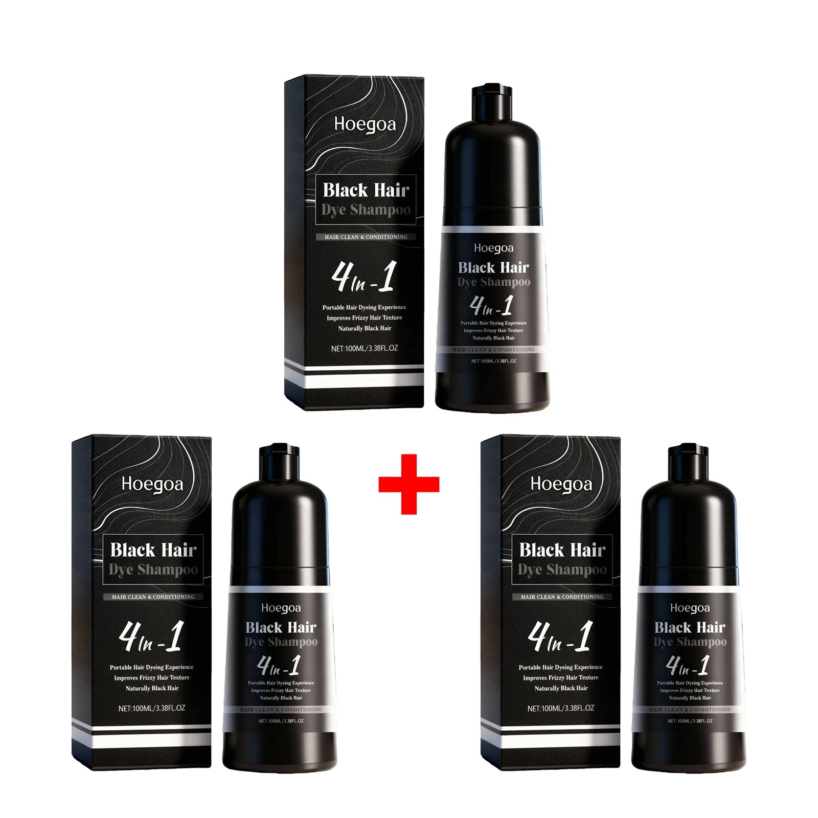 4-in-1 Instant Black Hair Dye and Nourishing Shampoo - 14