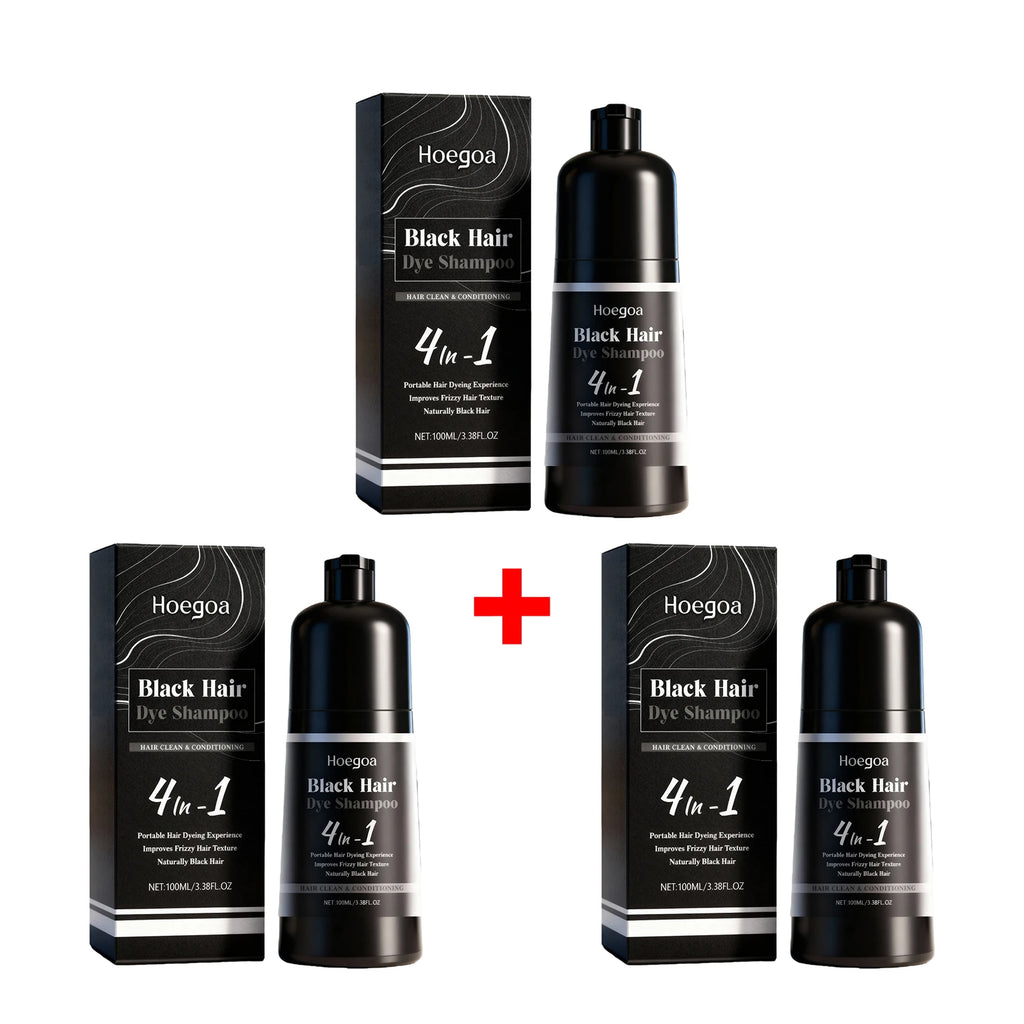 4-in-1 Instant Black Hair Dye and Nourishing Shampoo