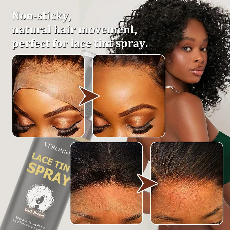 Dark Brown Lace Tint Spray for Natural Wig Blending - 10