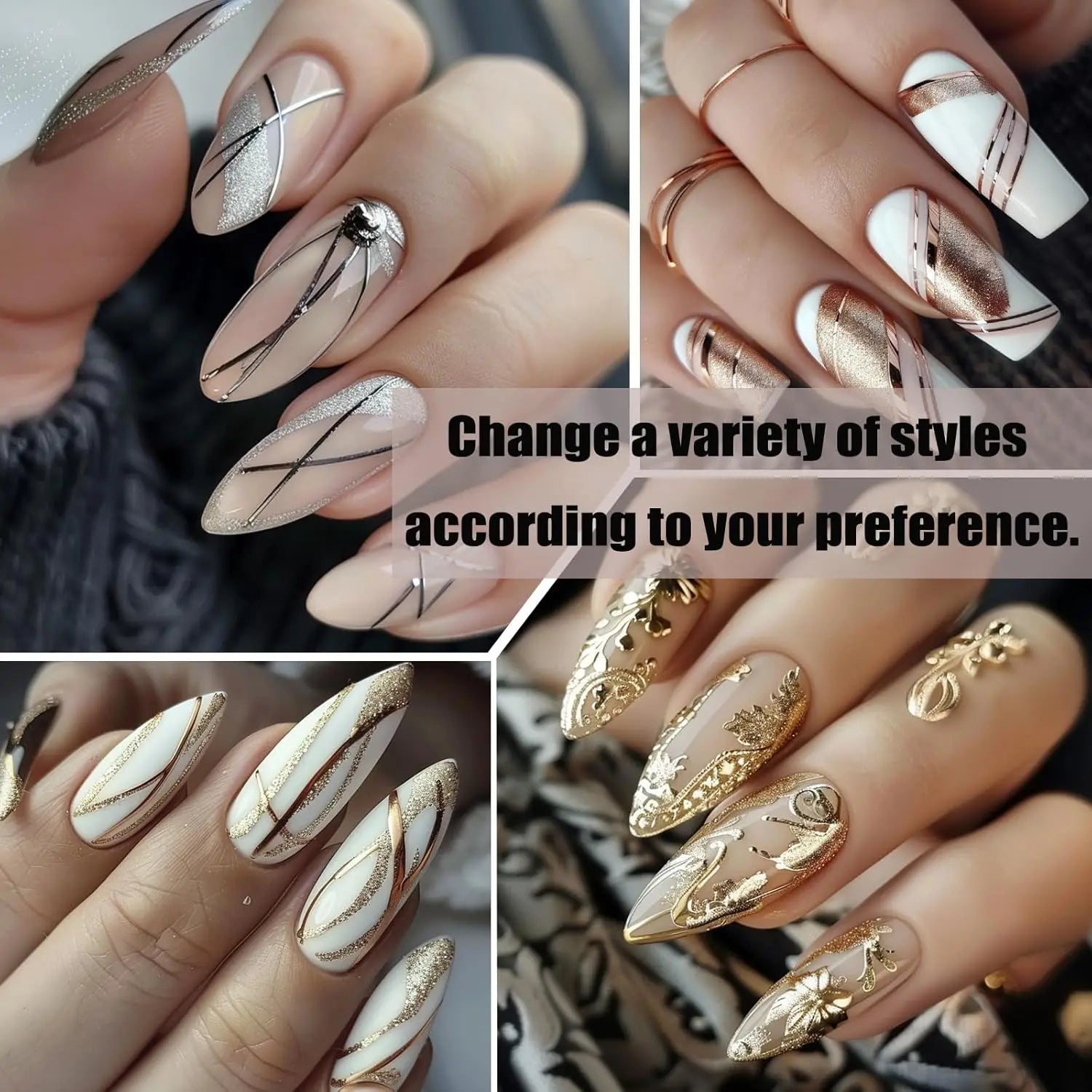 Metallic Liner Gel Polish for French Manicure Art