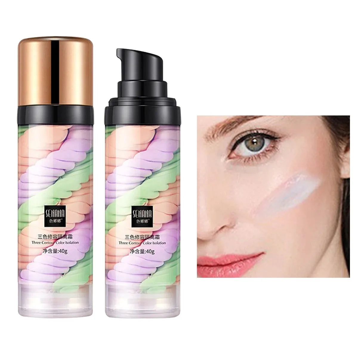 Three-Color Makeup Primer and Color Correcting Cream