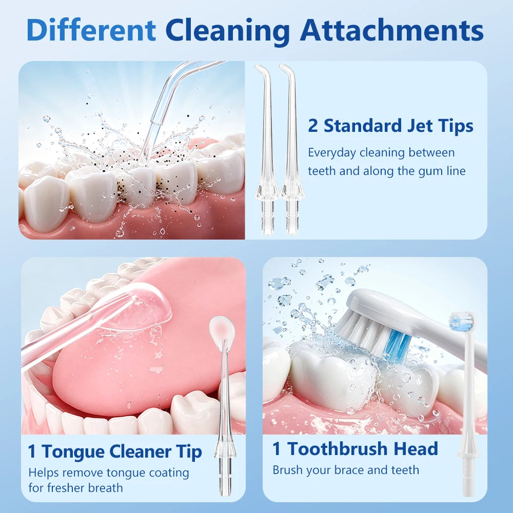 Cordless Portable Water Dental Flosser for Teeth and Braces - 6