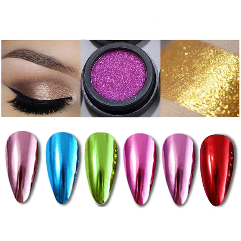 Chrome Mirror Effect Metallic Nail Art Glitter Powder