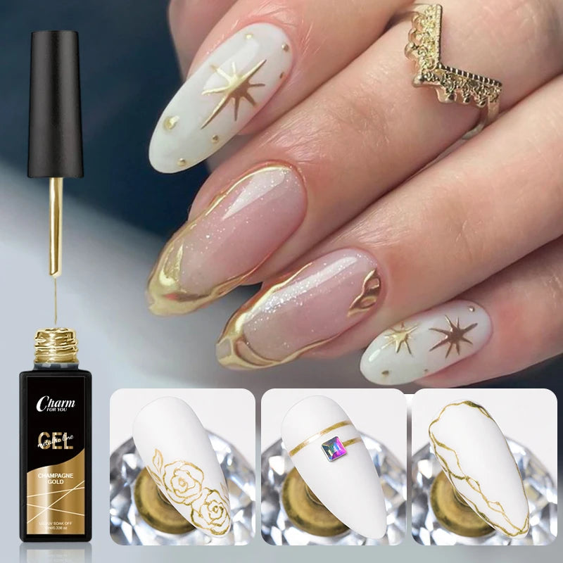 Metallic Liner Gel Polish for French Manicure Art